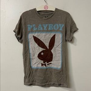 PLAYBOY Brown and Blue Graphic Tee